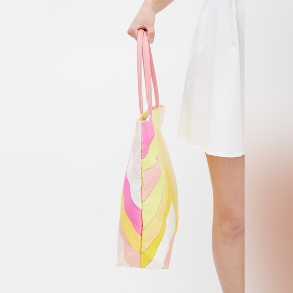 Vintage Emilio Pucci Pink Canvas Tote - Picture 5 of 12